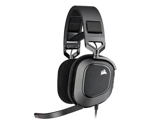 Headset Gamer Corsair HS80, RGB, Drivers 50mm, Preto