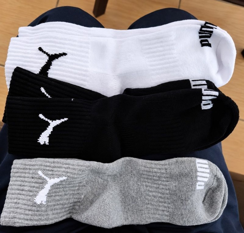 6 Pares Meias Puma Cano Médio Alto Atoalhada
