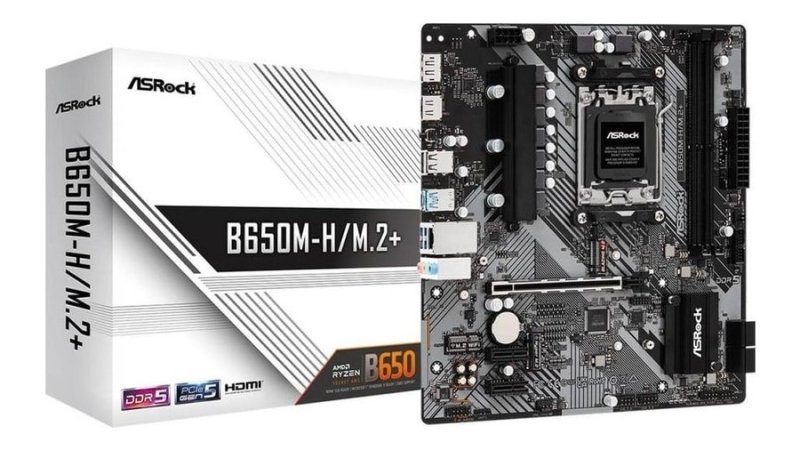 Placa Mãe ASRock B650m-H/M.2+, Chipset B650, Amd Am5, mATX, Ddr5