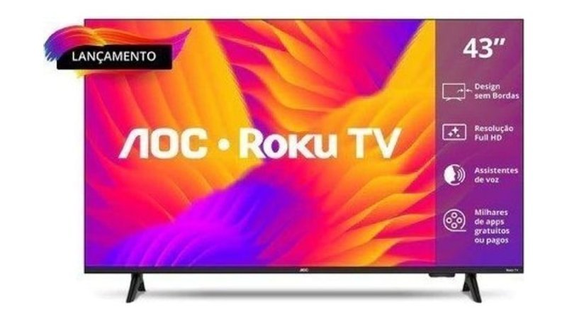 Smart Tv AOC 43" Full Hd Led Roku Wi-Fi USB HDMI 43S5155/78G