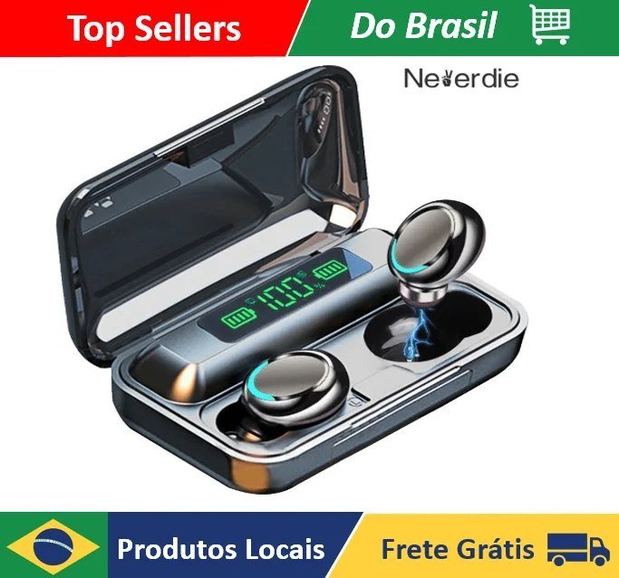 Fone De Ouvido Bluetooth Tws M10 F9 C/ Power Bank Tela Digital