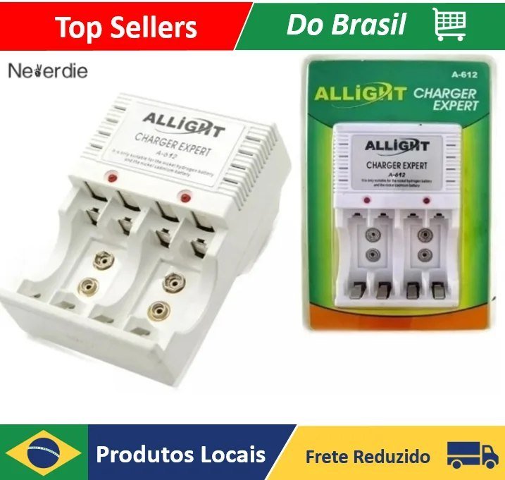Kit Carregador De Pilhas E Pilhas Recarregáveis + Pilhas Aa ou Aaa