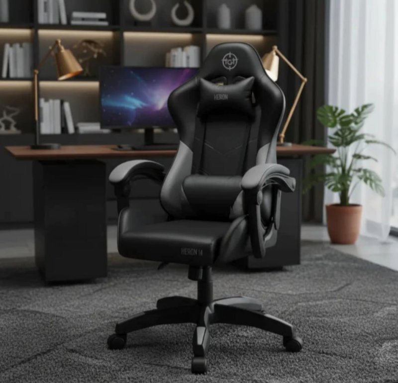 Cadeira Gamer TGT Heron M, Preto, TGT-HRM-BK02