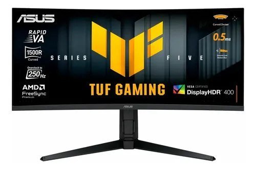 Monitor Asus Tuf VG34WQML5A 34 Wqhd 250 Hz 0,5 m preto curvo