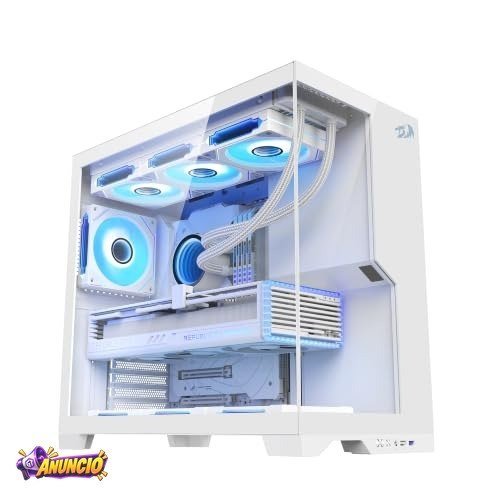 Gabinete Gamer Redragon Flux Branco ATX Mid Tower Sem Fans CA-632W