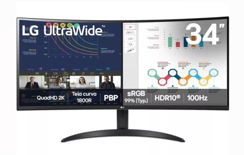 Monitor LG UltraWide Curvo 34" QuadHD 2K 100Hz