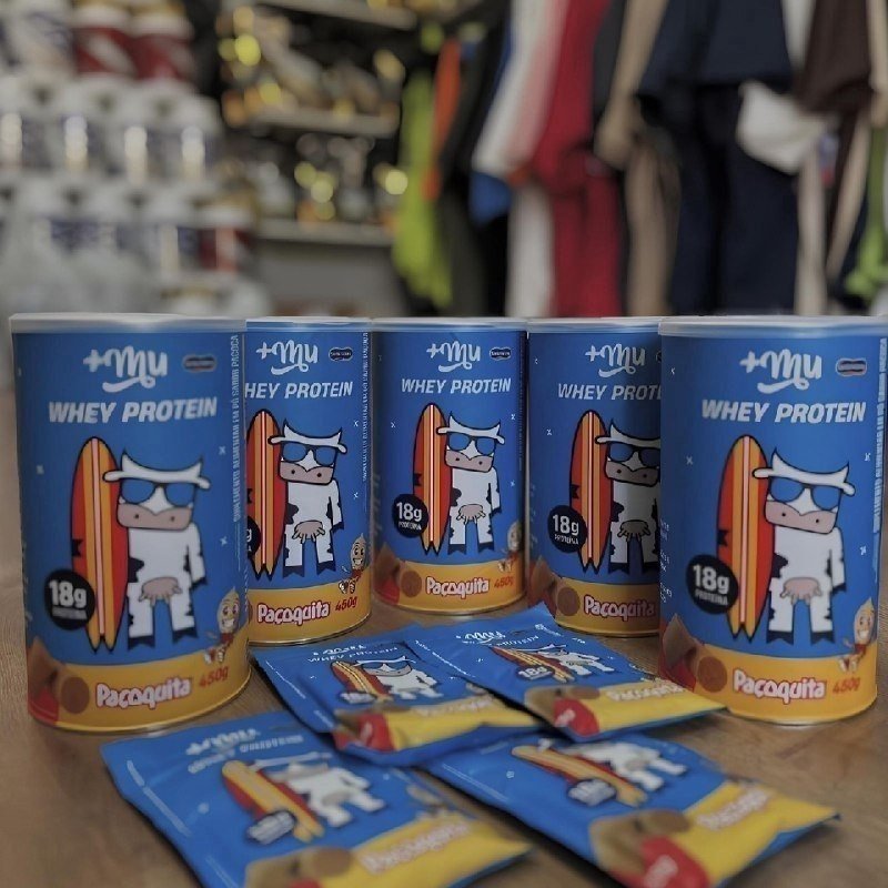 Whey Concentrado, Mais Mu, Sabor Paçoquita, 20g de proteína - 450g