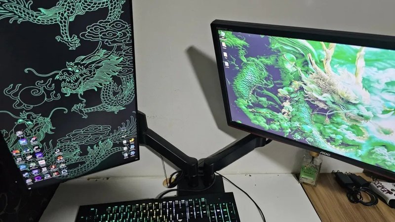 Suporte de Monitor braço articulado duplo ajustável Preto WK-MSP2
