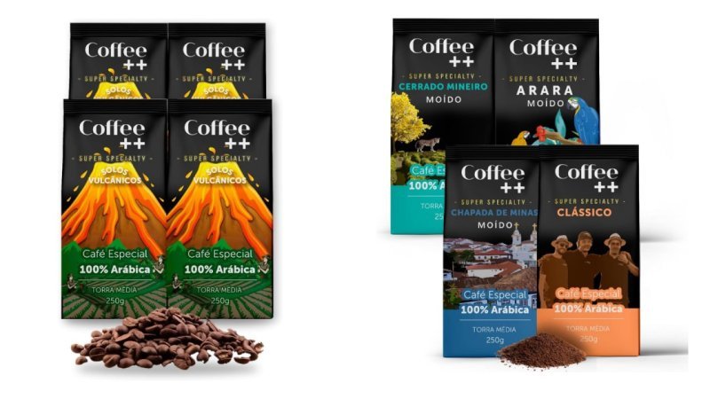 Kit 4 un. Coffee++ Café Especial Solos Vulcânicos em Grãos