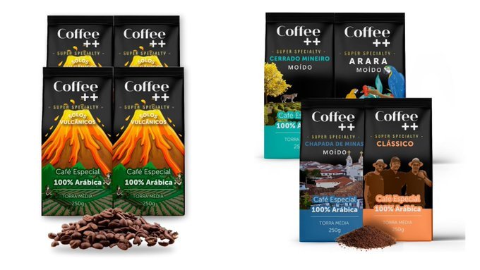 Kit 4 un. Coffee++ Café Especial Solos Vulcânicos em Grãos + Frete Grátis