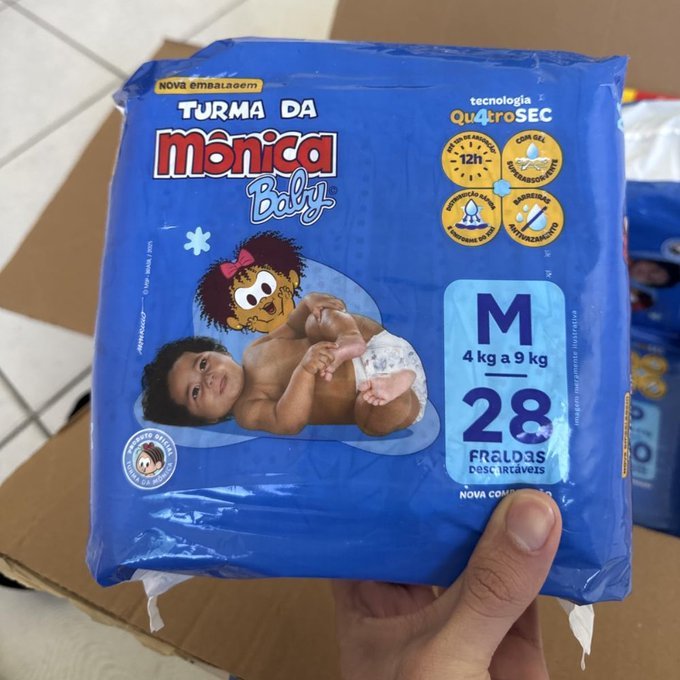 Pack 28 un. Fralda Baby Jumbo M com Frete Grátis