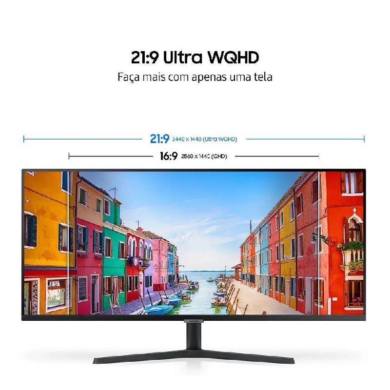 Monitor Samsung Viewfinity S5 34 Uwqhd Va Ls34c500galmzd 100hz 5gtg Hdmi Headphone Display Port