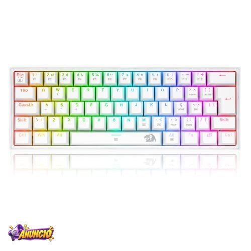 Redragon TECLADO MECANICO GAMER FIZZ RGB BRANCO SWITCH MARROM
