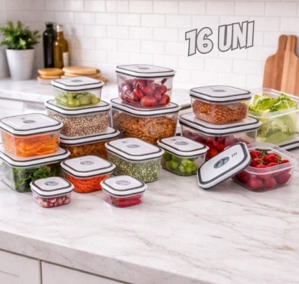 Electrolux Kit 16 Potes Herméticos Plástico Multiuso Vedação Silicone