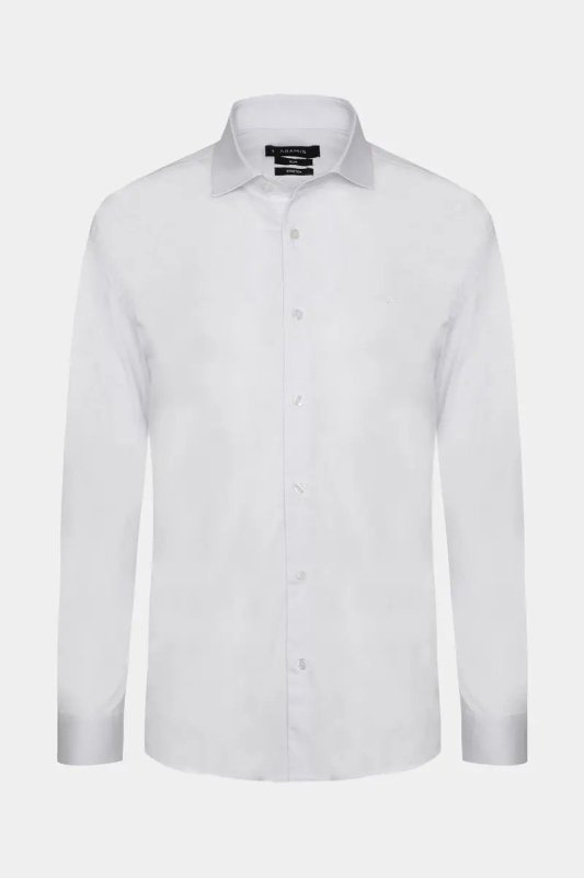 Camisa Aramis Slim Tricoline Algodão Manga Longa Branco