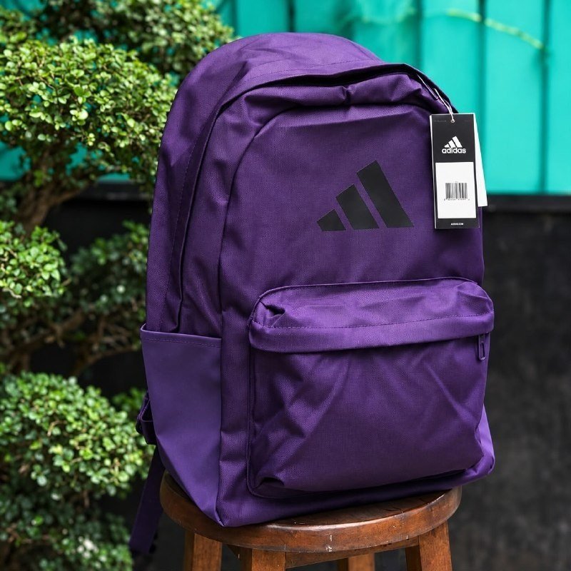 Mochila Classic 3 Bars Logo adidas Violeta-escuro Liso