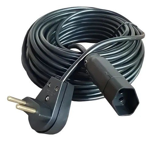 Extensão Elétrica 50 Metros 10a Cabo Pp 2x1,0 Reforçada Cor Preto Click Cabos