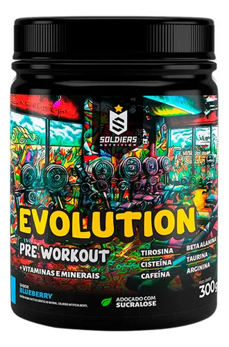 Suplemento Soldiers Nutrition Evolution em pó sabor blueberry x 300g