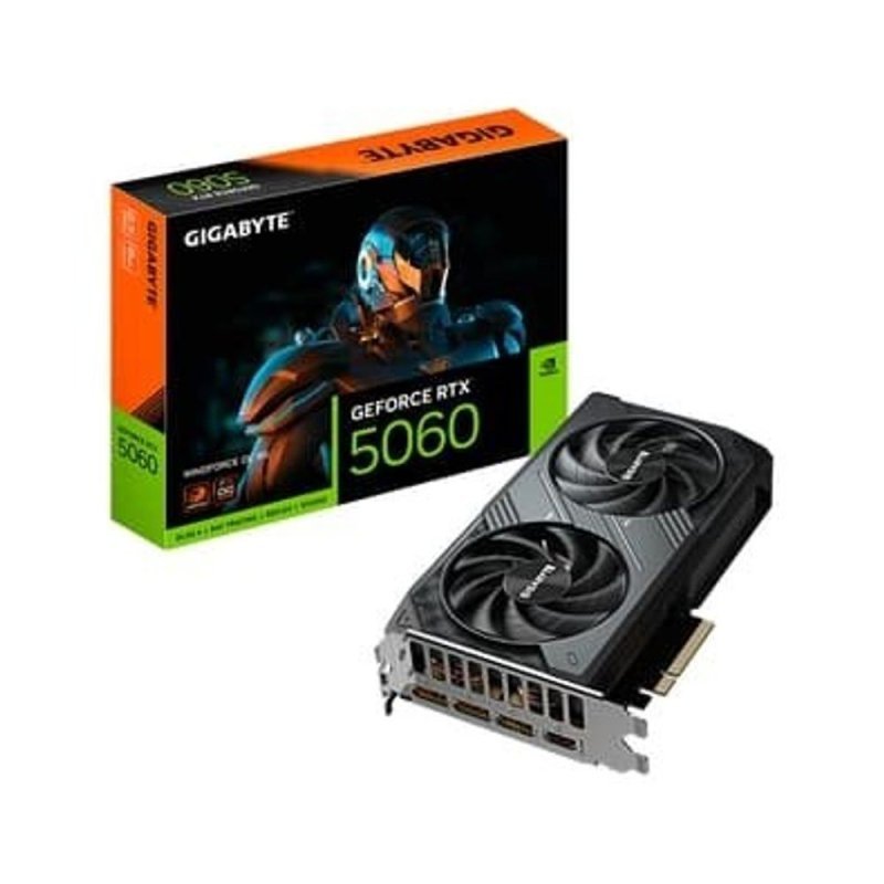 Placa de Vídeo NVIDIA GeForce GIGABYTE RTX 5060 Windforce OC 8GB GDDR7 128bit - 9VN5060WO-00-G10