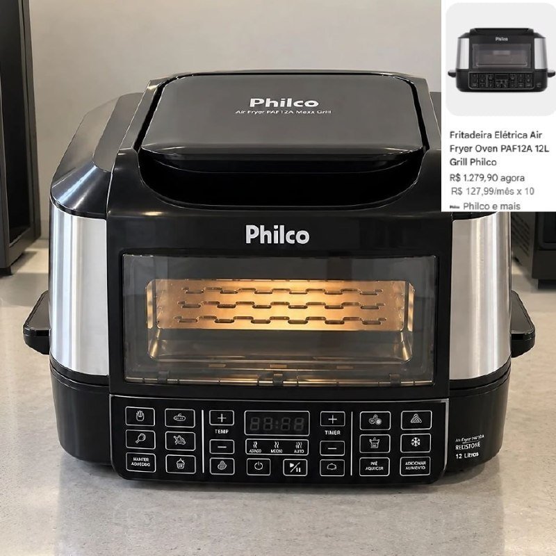 Fritadeira Elétrica Air Fryer Philco PAF12A 12L 220V