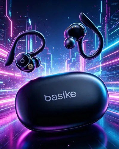Fone de Ouvido Bluetooth 5.4 TWS com Ear Clip e Gancho