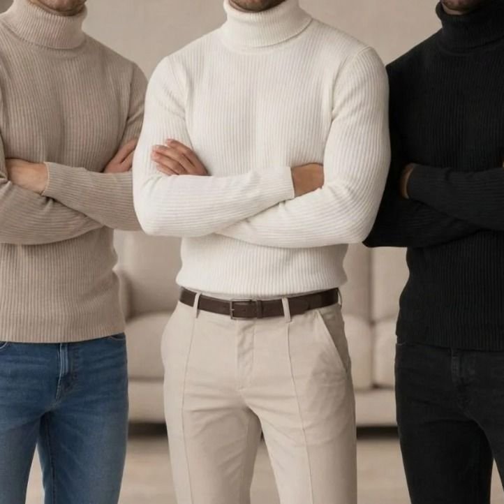 Kit 3 Blusa Cacharrel Gola Alta Masculina Inverno Estiloso