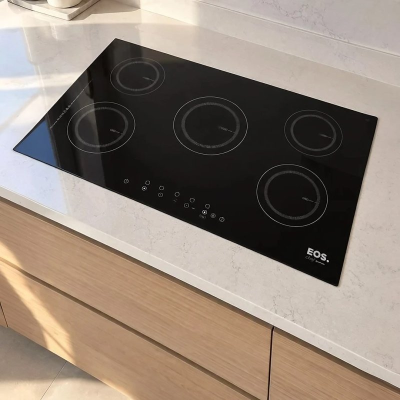 Cooktop de Indução Cinco Bocas EOS 90cm Preto 9500W ECI05EP 220V