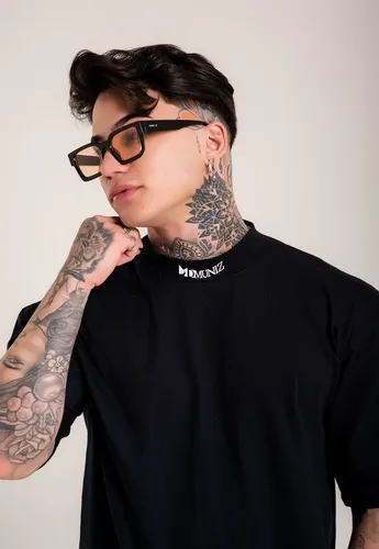 Camisa Oversized Masculina Over Gola Alta Estampada Mangona