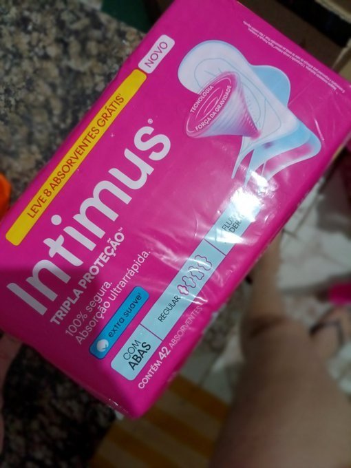 42 un. Intimus Absorvente Tripla Proteção Dia Suave c/ Abas + Frete Grátis