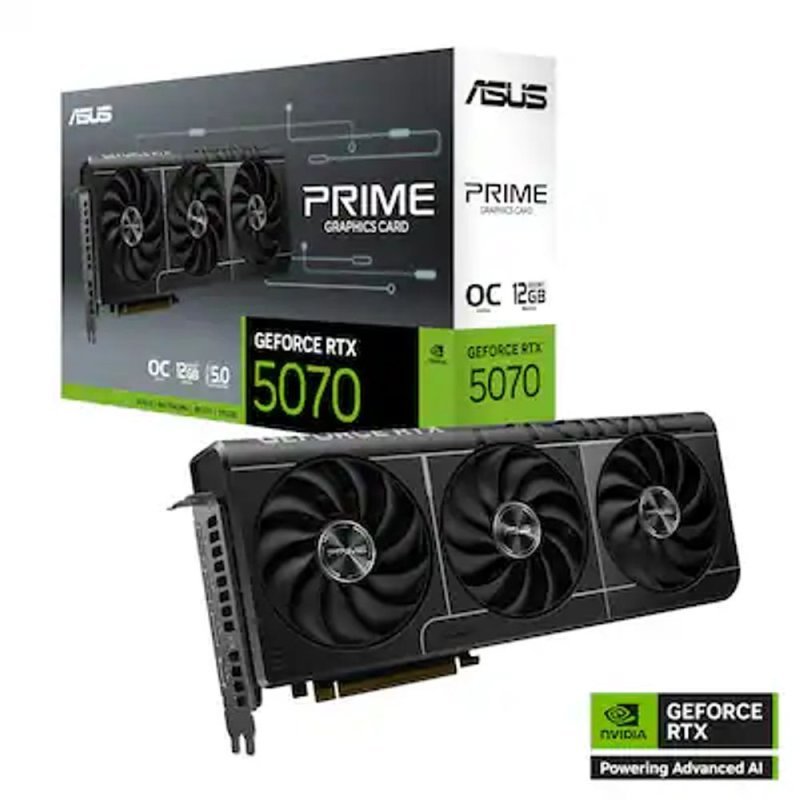 Placa de Video GeForce NVIDIA ASUS RTX 5070 12GB PRIME OC GDDR7 90YV0M10-M0NA00