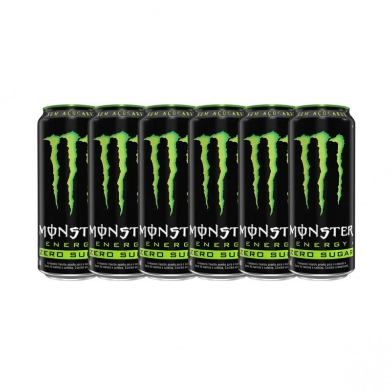 Kit com 6 Energético Zero Açúcar Monster 473ml