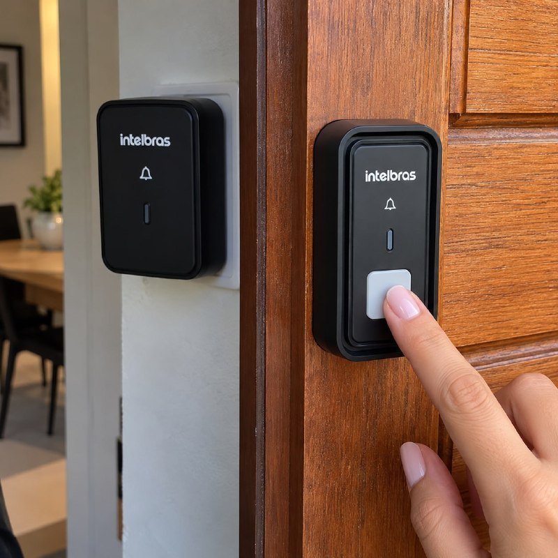 Campainha Sem Fio Intelbras Cib 101s Com Bateria - Cor Preta + Frete Grátis