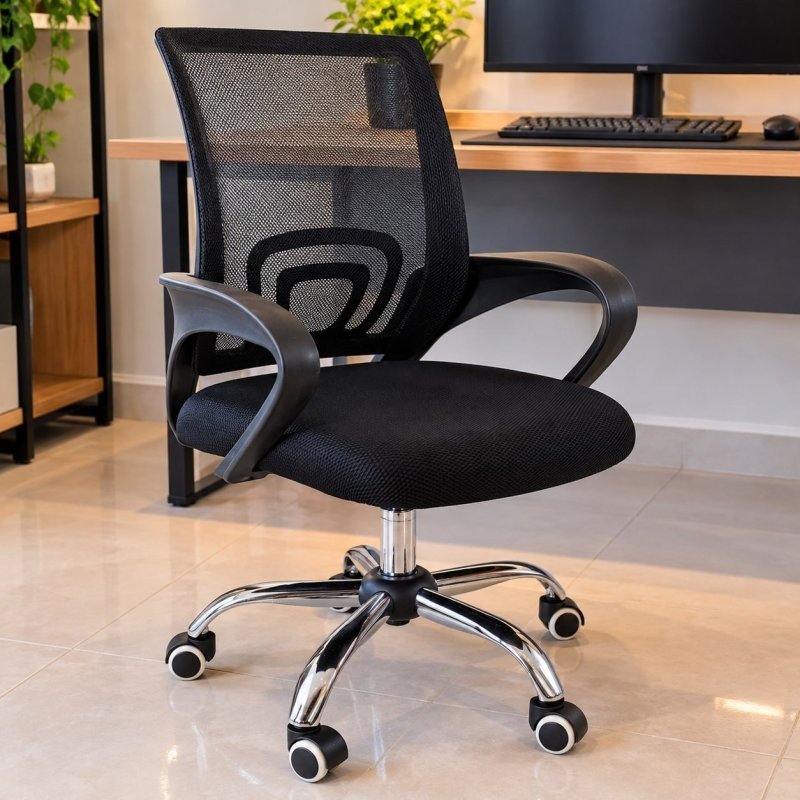 Cadeira Escritório Ergonômica Giratória Oficial Begonia Mesh + Frete Grátis