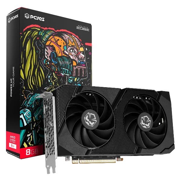 GPU AMD Radeon, RX 7600, 8GB, GDDR6, 128 BITS, Projeto EDGE - PVR760008GBPEDFV02