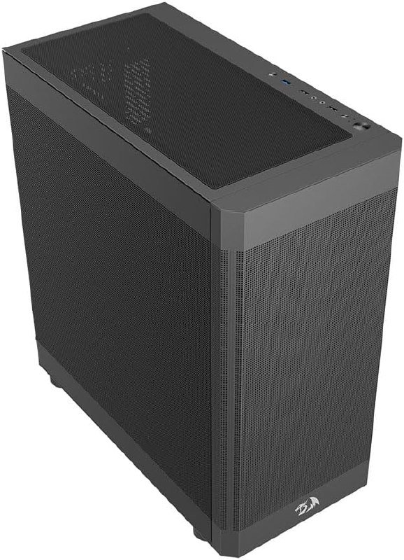 Gabinete Gamer Aeroflow Mid Tower ATX Preto Aço SGCC Mesh USB 3.0 Sem Fans Suporte GPU 370mm - CA-603B