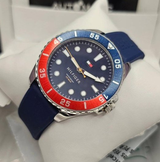 Relógio Tommy Hilfiger Masculino Borracha Azul 1792200 + Frete Grátis