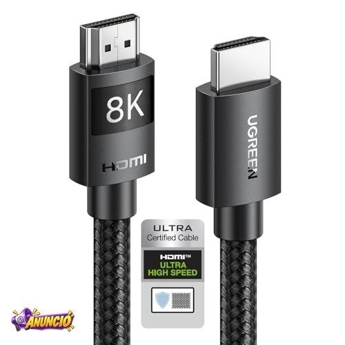 UGREEN Cabo HDMI 2.1 8K 3 M 48 Gbps, 4K@120Hz 8K@60Hz Nylon Trançado
