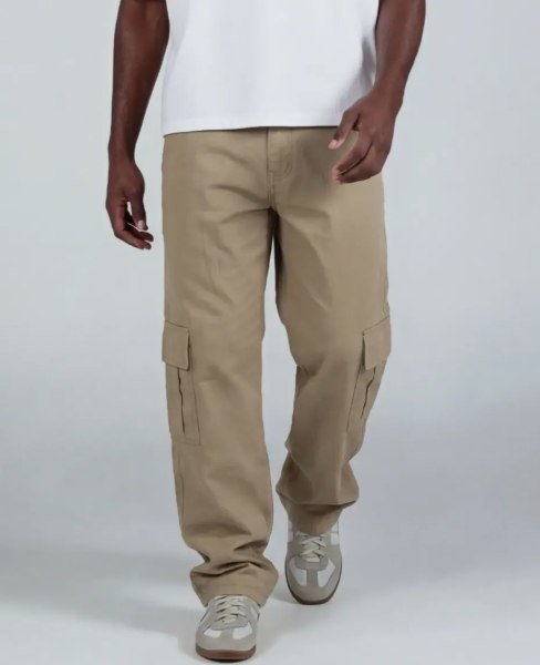Calça Cargo Premium Masculina Sarja Skate Larga Streetwear