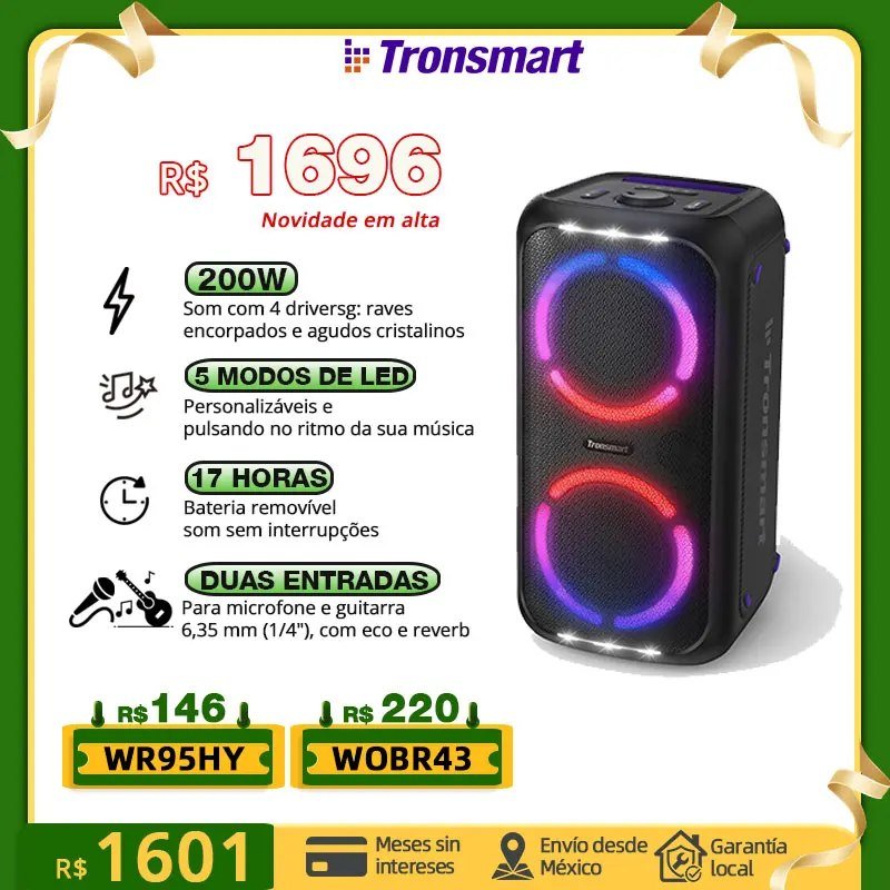 Tronsmart Caixa de Som Halo 260, caixa de som bluetooth Potente e Grande, com 200W
