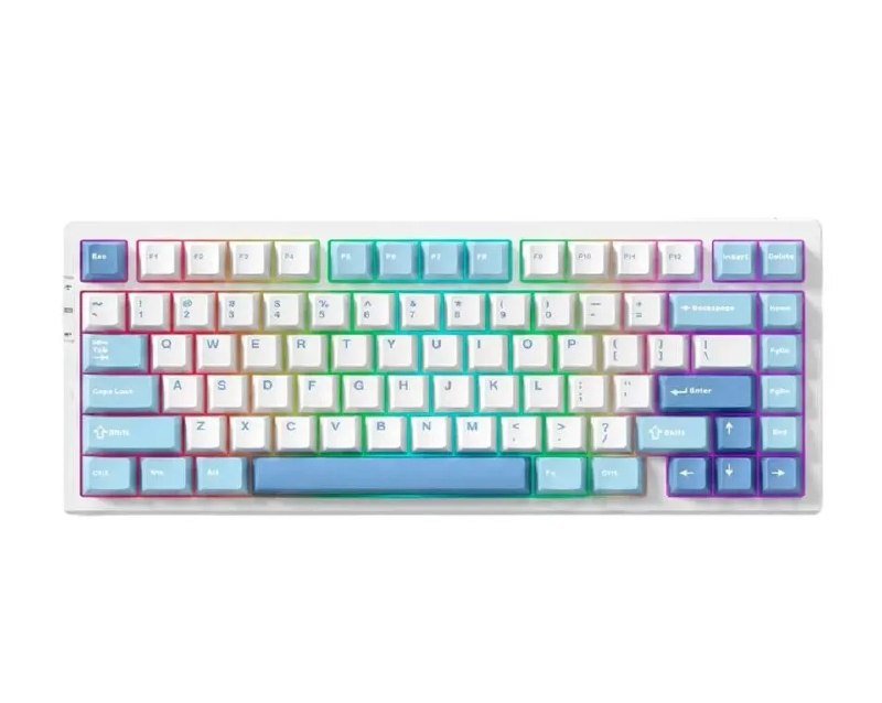 Teclado Mecânico Sem Fio MCHOSE G75 Pro, Branco e Azul
