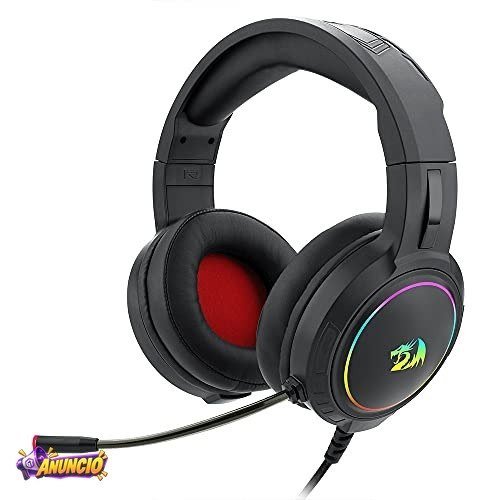 Headset Gamer Redragon Mento Preto Com Fio, Iluminação RGB Redragon Chroma, Drivers 50mm H270-RGB