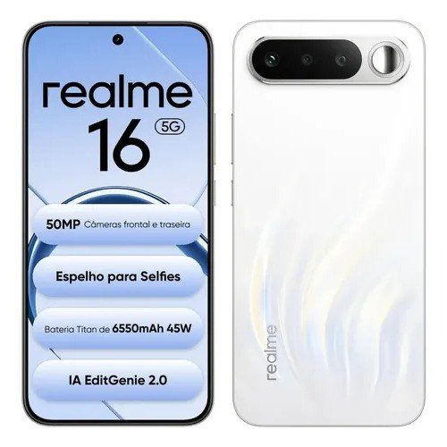 Smartphone Celular Realme 16 5g 256GB 12GB Ram Dual Sim Câmera De 50mp