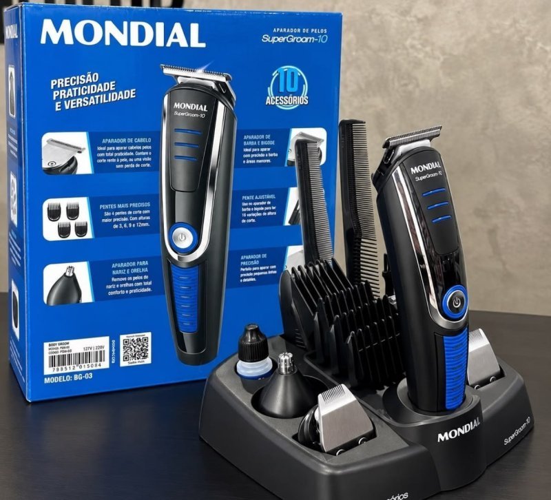 Aparador de Pelos Mondial Super Groom 10 (10 Acessórios)