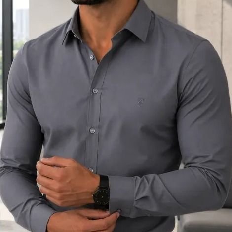 Camisa Social Masculina Manga Longa (P ao GG)