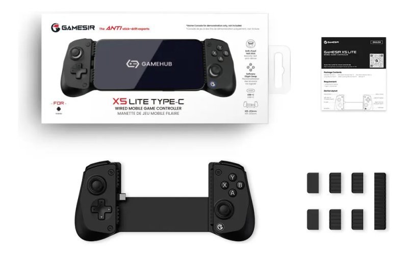 Controle Gamepad Gamesir X5 Lite USB C Android iPhone 1516 Mobile Hall Effect Turbo Leve Preto