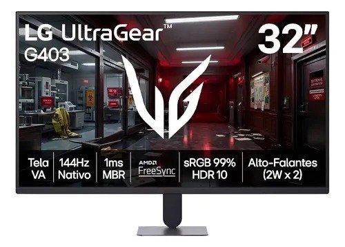 Monitor LG Ultragear - Tela Va Fhd 32, 144hz, 1ms (mbr), A Preto 127/220v