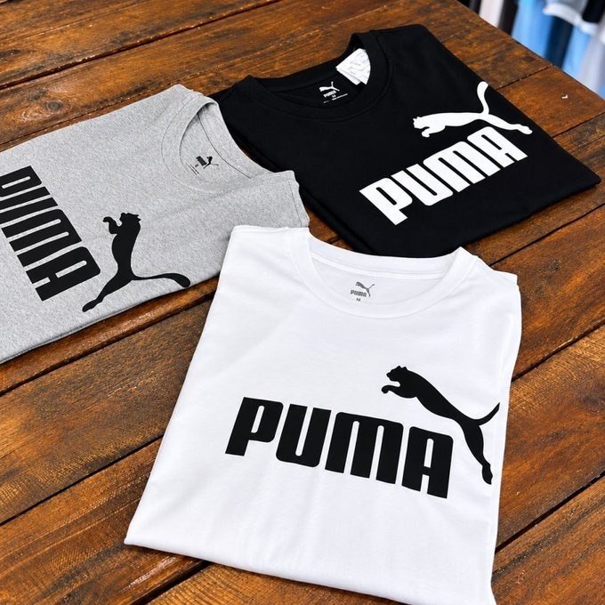 Camiseta Puma Ess No. 1 (Branco e Preto) + Frete Grátis