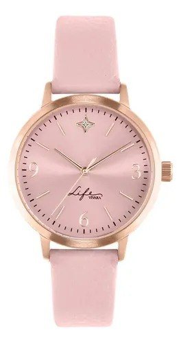 Relógio Life Realizações Feminino Couro Rosé Rosé