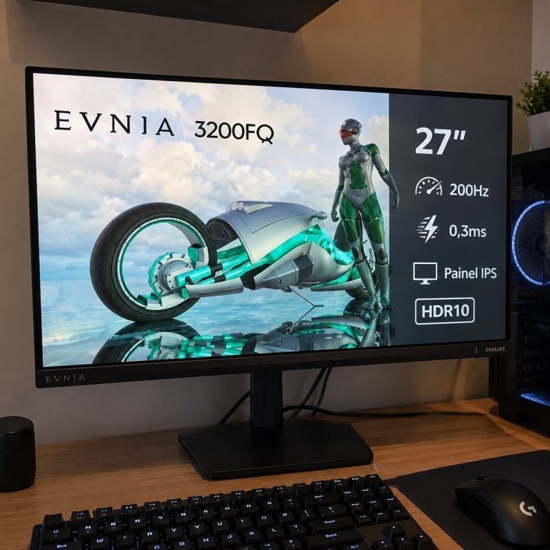 Monitor Gamer Phillips de 23.8" Full HD IPS com 200Hz