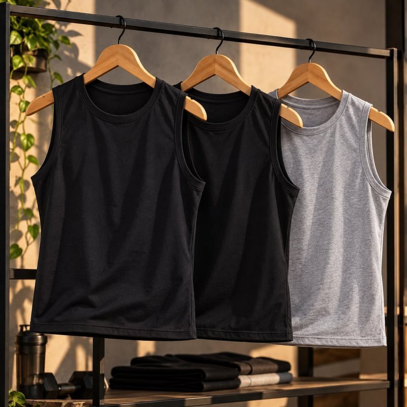 Kit Com 3 Regatas Masculinas Machão Verão Algodão